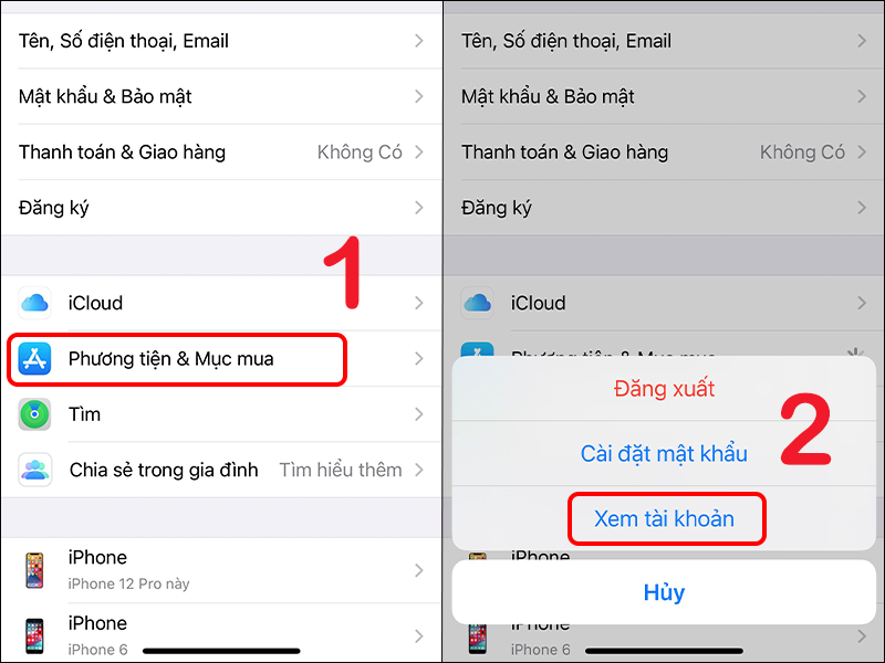 Xem tài khoản App Store